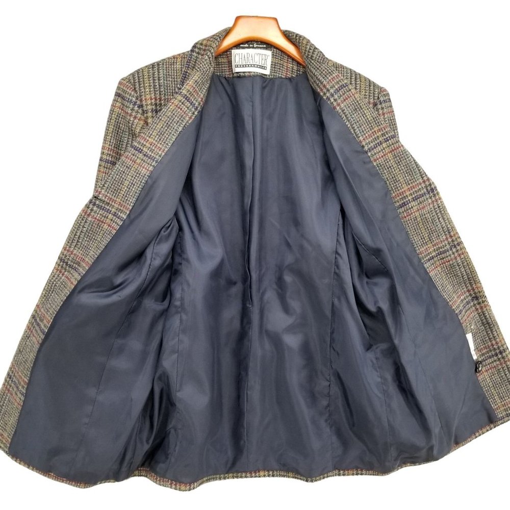Vtg CHARACTER Suburbanwear Blazer Womens 100% Wool Tweed Multicolor Jacket Sz 12 - Picture 3 of 13